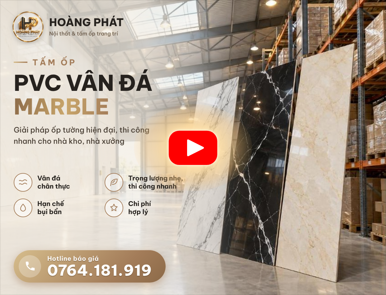 Tấm ốp PVC vân đá marble - Hoàng Phát